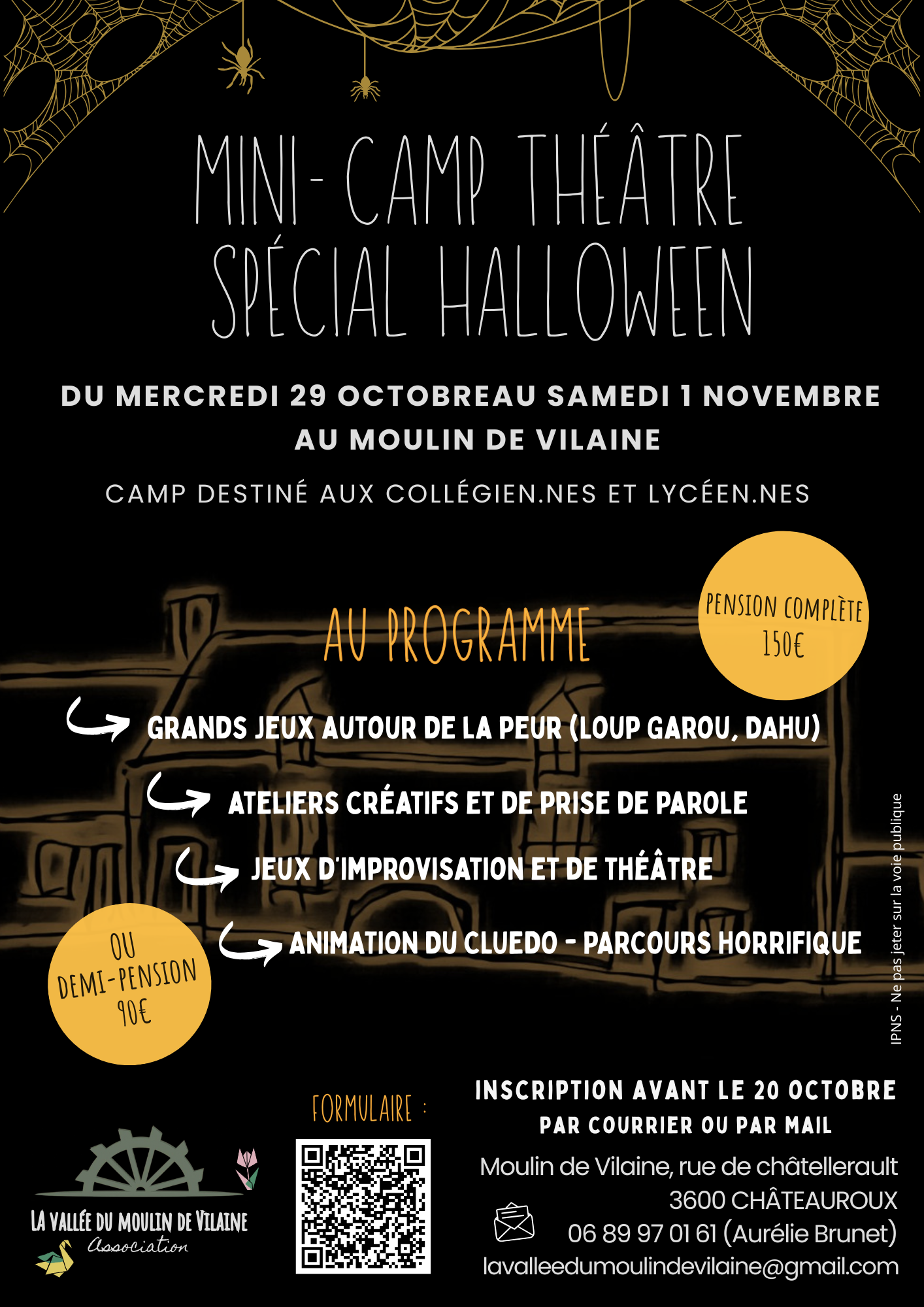 MINI-CAMP THÉÂTRE SPÉCIAL HALLOWEEN