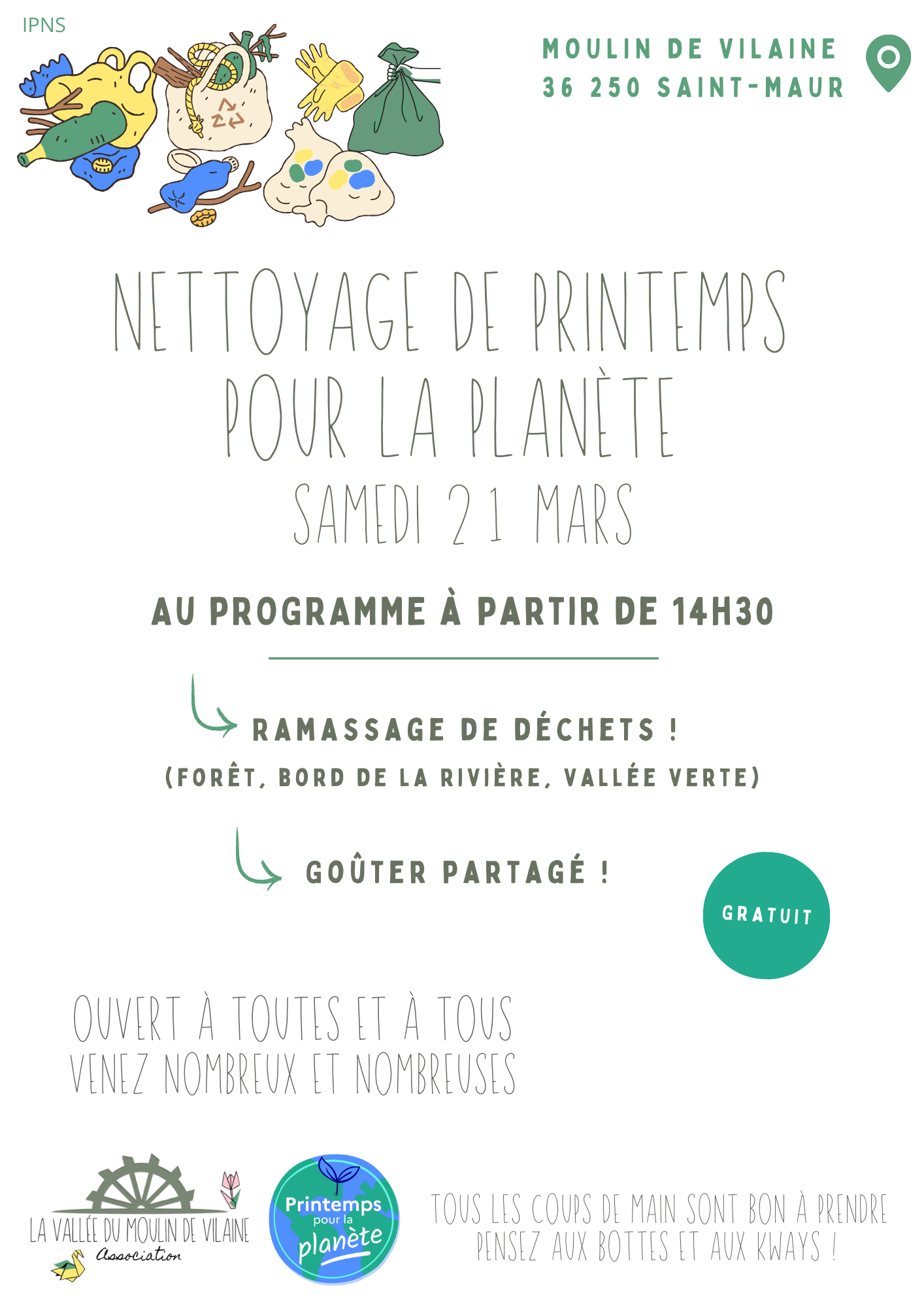 nettoyage de printemps au Moulin association