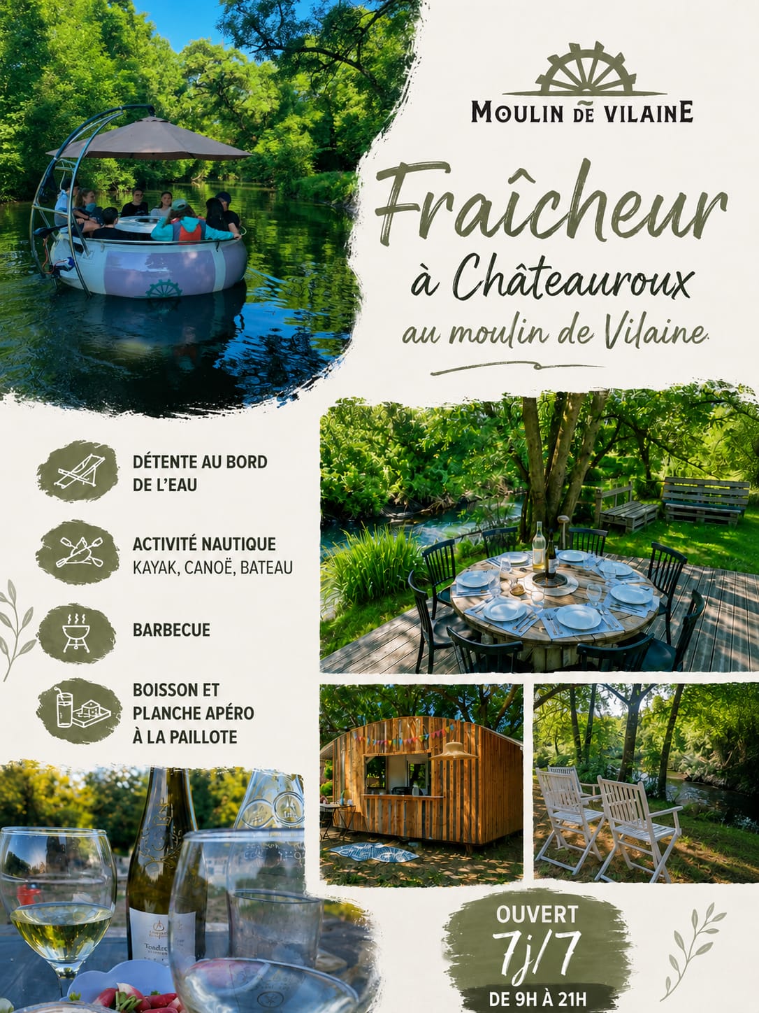 Affiche fraicheur au Moulin de Vilaine